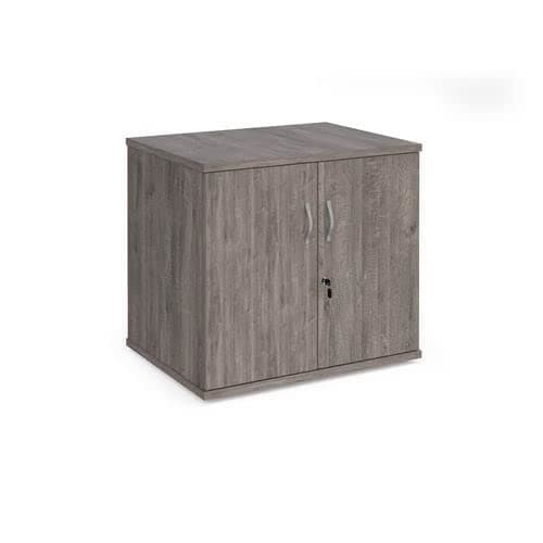 Image of Office Monster Etna double door desk high cupboard 600mm deep - grey oak
