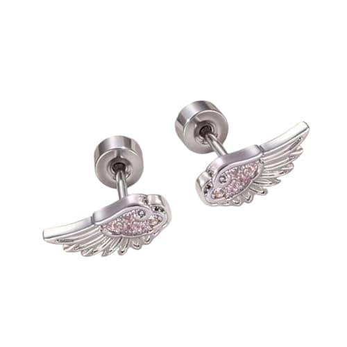 Image of Meiliyizu Fit Wing Themed Cartilage Studs Alloy Portable Designs Long Time Wear for Her Styles Trendy Ear Accessory
