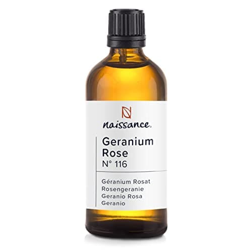 Image of Naissance Geranium Rose Essential Oil (No. 116) - 100ml - Pure, Natural, Steam Distilled, Cruelty Free, Vegan and Undiluted - Use in Aromatherapy & Diffusers