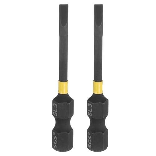 Image of sourcing map 2pcs SL3 Slotted Impact Screwdriver Bits 3mm Slotted Tip 1/4" Hex Shank 50mm (2") Long Magnetic Flat Head Phosphated S2 Steel Screw Driver Drill Bits Electric Power Tool