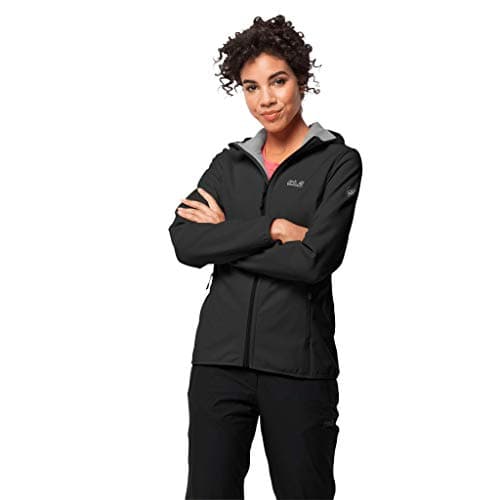 Image of Jack Wolfskin Women's Northern Point Women's Breathable Water Repellent Windproof Outdoor Functional Jacket Hiking Jacket Soft Shell Jacket, Black (Black), S