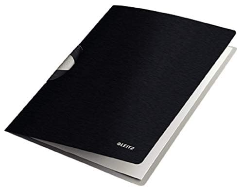 Image of Leitz A4 Professional ColorClip File, 40 Sheet Capacity, Flexible Plastic, Satin Black, Style Range, 41650094
