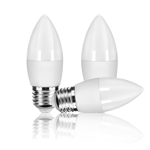 Image of Ddlisu Edison E27 LED Screw Bulb, Large Screw 5W Energy Saving E27 Candle Light Bulbs, ES C37 Chandelier Light Bulbs, 450LM Warm White 2700K Lamps, Non-dimmable, Pack of 3