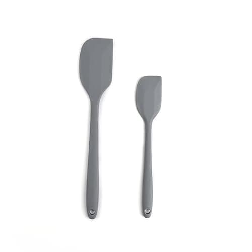 Image of StirrEdge Silicone Spatula Set - Non-Stick and Heat Resistant Cooking Utensils Set - Premium BPA-Free Spatulas for Cooking - Food Grade Kitchen Utensils for Baking, Frying and Mixing (2, Grey)