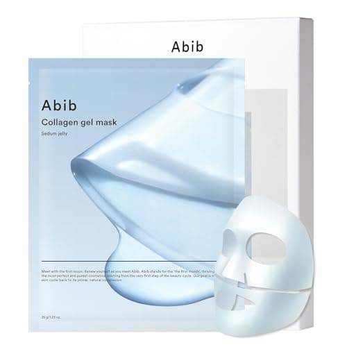 Image of Abib Collagen Gel Mask Sedum Jelly 4 Sheets (Hydrating) I Korean Vegan Collagen, Cooling Hydrating Hyaluronic Acid Hydrogel Face Mask Skin Care