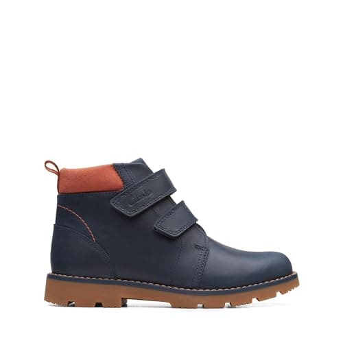 Image of Clarks Boys Heath Strap K Combat Boot, Navy, 11 UK Child