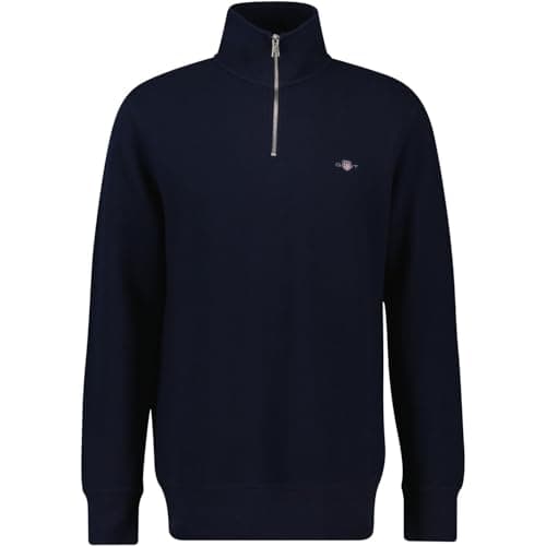 Image of GANT Mens Half Zip Sweatshirt Evening Blue XXL