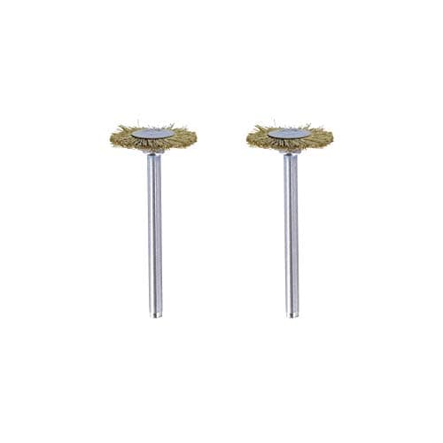 Image of Dremel Brass Brush in 2-Pack Accessory Set (535) - 2 Rotary Tool Accessories for Cleaning Metals and Removing Rust, Working Diameter 19 mm, Gray