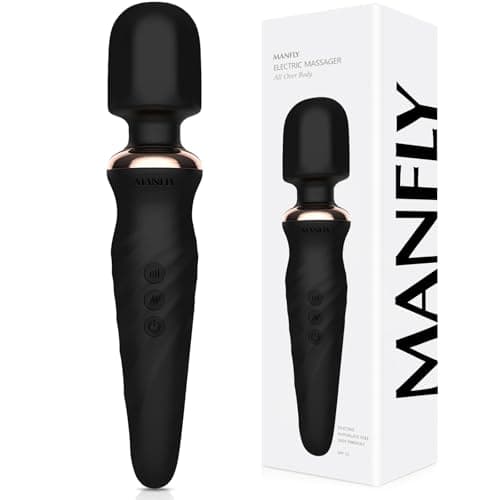 Image of MANFLY Portable Electric Massager, Cordless Handheld Rechargeable Body Massage Tool (Black)