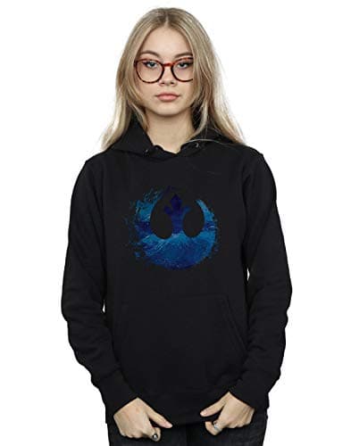 Image of Absolute Cult Star Wars The Rise Of Skywalker Resistance Symbol Wave Women's Hoodie Black XX-Large
