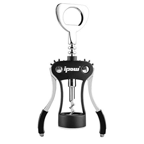 Image of Ipow Red Wine Corkscrew Beer Bottle Opener Wing with Black Silicone, Updated Version