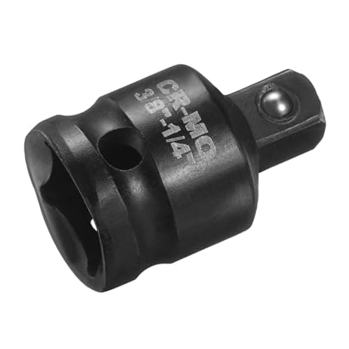 Image of sourcing map Impact Socket Adapter 3/8" Female to 1/4" Male Square Drive Reducer Standard SAE CR-MO Steel Converter Impact Driver Ratchet Wrench Breaker Bar Conversion, Black