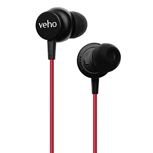 Image of Veho Z-3 Wired Earphones | Microphone and Volume Control | 13mm Drivers | Sound Isolating | Earbuds - Red (VEP-105-Z3-R)