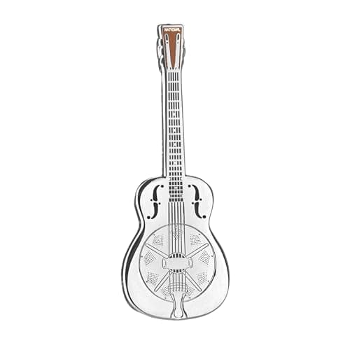 Image of Enamel Resonator Pin Badge by Geepins | Miniature Brooch | 52 mm Length | Wear on Backpack, Shirt, Jacket, Lapel, Hat, or Tie | Presented in a Guitar Case Gift Box