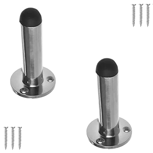 Image of TERF® Polished Chrome Door Stopper Wall Mounted 75mm Door Stop Projection Wall Mounted Door Stopper Including Fixing Screw - Pack of 2