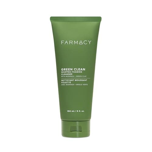 Image of Farmacy Foaming Face Wash for Oily Skin - Whipped Greens Oil-Free Gentle Facial Cleanser + Exfoliator - Infused with Green Clay to Remove Impurities, Control Oil + Maintain Skin Hydration - 150ml