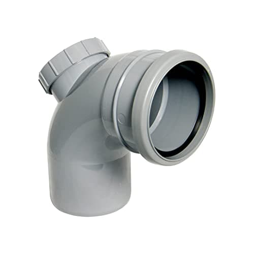 Image of FLOPLAST 110mm Soil Ring Seal 92.5 Degree Access Bend - Grey