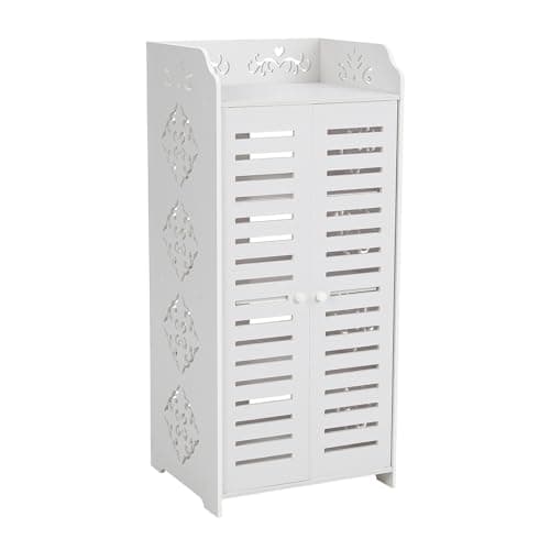 Image of Dripex 5-Tiers Shoe Cabinets with 2 Doors, Shoes Rack Footwear Organiser Bookcase Storage Unit for Bedroom Bathroom