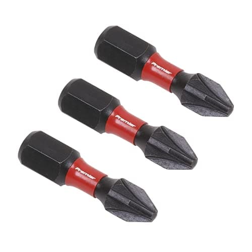 Image of Sealey 3pc 25mm Pozi #2 Impact Power Tool Bit Set - AK8208
