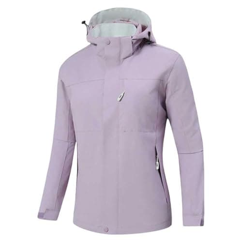 Image of Generisch Thin Rain Jacket Women's Casual Jackets Lightweight Windproof Outdoor Hiking Coat for All Seasons with Hood Women's Clothing, Light purple, XXL