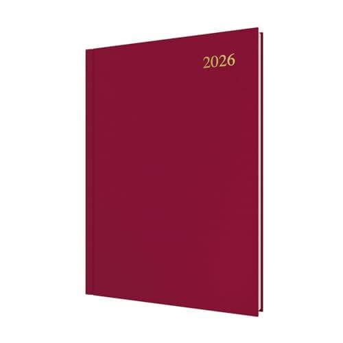 Image of Collins - Essential - 2026 12 Month Calendar Year Planner, Day-To-Page Diary, A4 Hard Cover - Maroon (ESSA41.78-26)
