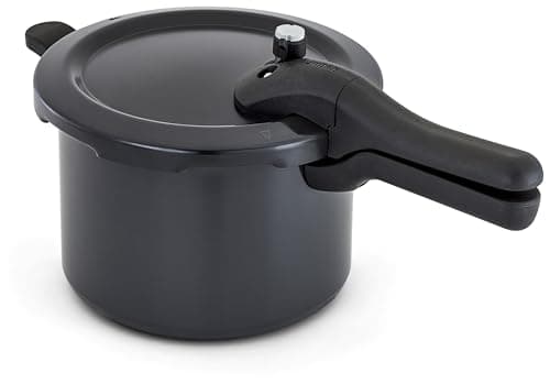 Image of Judge Pressure Cooker, Hard Anodised 5L, (24.5cm) With Steamer Basket, Great Healthier and Quicker Cookware, Suitable for All Hob Types Except Induction