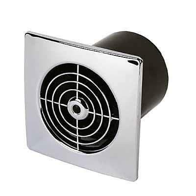 Image of Manrose 4" 100mm Extractor Fan White Chrome Low Profile LP100 Timer or Standard (Chrome T)