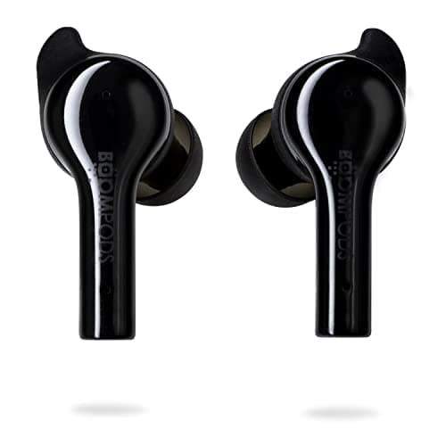 Image of Boompods Bassline GO True Wireless Earbuds - Bluetooth 5.0 Ear Buds, Touch Controls & ENC Noise Cancelling, Up to 23 Hour Battery Life & Charging Case, IPX4 Sweatproof Earphones with Microphone, Black