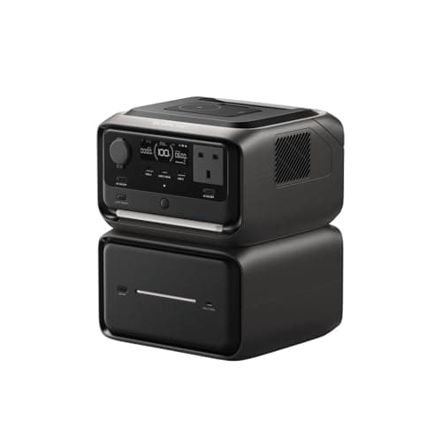 Image of ECOFLOW Portable Power Station RIVER 3 Max Plus (Wireless), 286Wh LFP Battery And 5,000mAh Power Bank, Modular Design, Up To 1200W Output, Expandable to 858Wh, Solar Generator for Outdoor Camping RV