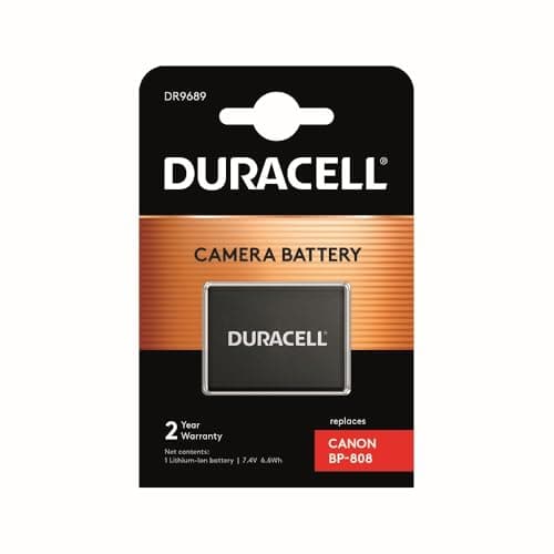 Image of Duracell DR9689 Premium Analog Canon BP-808 Battery for Camcorder FS10 HG10 Li-Ion 7.4V 850mAh