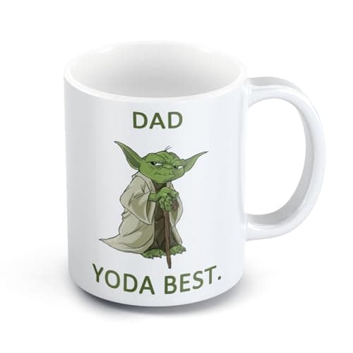 Image of GrassVillage Funny Mugs for Dads – Dad Yoda Novelty Gift Mug – Humorous Father’s Day, Birthday, Xmas, Secret Santa Present for Dad, Grandpa, Father-in-Law, Uncle – 11oz Dishwasher Safe Mug