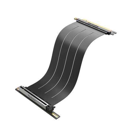 Image of Akasa RIser Black X3 Mark V, Ready for RTX 5090, PCIe 5.0 x16 Riser Cable, Compatible with PCIe 5.0/4.0/3.0/2.0/1.0, 128 GB/s Speed, 30cm, Black, AK-CBPE05-30B