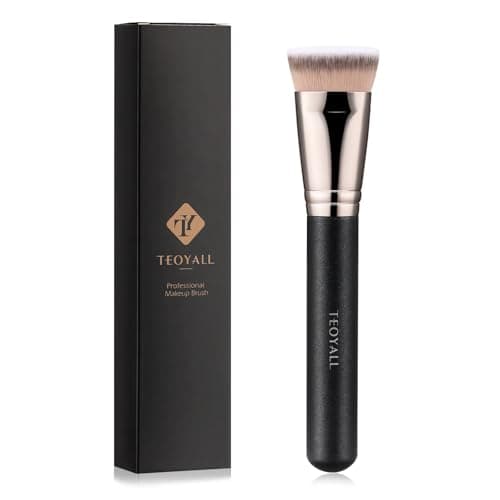 Image of TEOYALL Flat Top Contour Brsuh, Soft Dense Synthetic Bristles Sculpt Contour Blending Buffing Brush For Liquid Cream Contour Bronzer