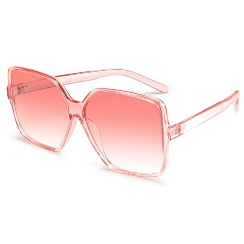 Image of Dollger Oversized Square Sunglasses for Women Men Retro Ladies Sunglasses Designer Fashion Shades UV Protection ，Pink