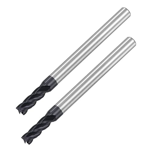 Image of sourcing map Square Nose End Mill, 3.5mm Tip Dia Solid Carbide AlTiN Coated CNC Router Bits 4 Flute Spiral Milling Cutter HRC45 with 4mm Shank 50mm (2-inch) Length, 2pcs