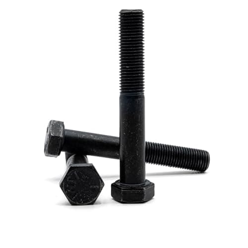 Image of Hippo Hardware 3/8" X 2.1/2" TPI 24 UNF Hex Bolts Hexagon Imperial Set Screws High Tensile Steel Grade 5, 8.8 Black (Pack of 3)