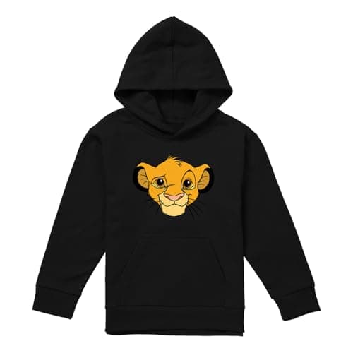 Image of Cotton Soul Disney Lion King Simba Youth Kids Boy/Girls Pull-Over Hoodie, Black, 9-11 Years
