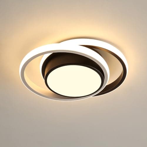 Image of Comely LED Ceiling Lights, Modern LED Ceiling Lights 32W 2350LM, Warm White 3000K, Round Ceiling Lighting for Bedroom Hallway Balcony Corridor (Black) (Dia 27cm)
