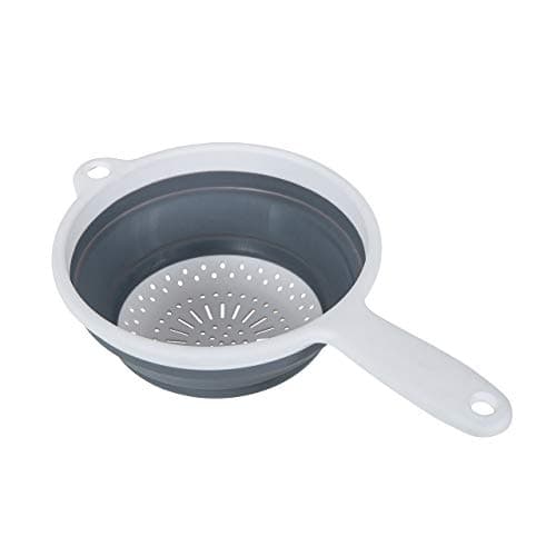 Image of Addis 517522 "Pop & Store Collapsible Food Colander with Handle, White and Grey, 34 x 20 x 3 cm