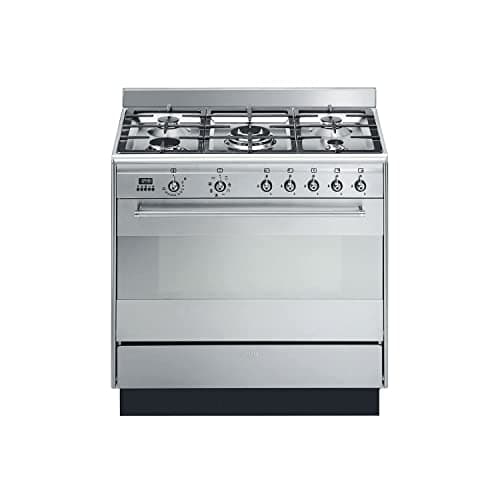 Image of Smeg Concert 90cm Dual Fuel Single Oven Range Cooker - Stainless Steel