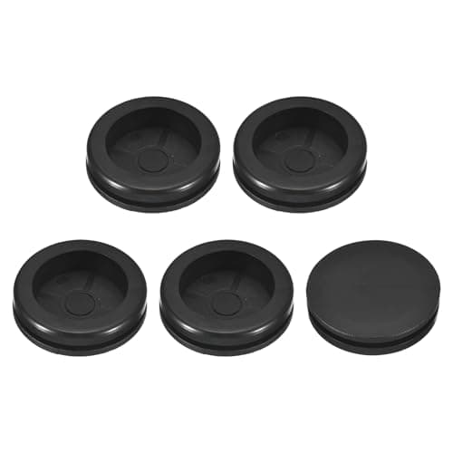 Image of sourcing map 5Pcs Rubber Grommets 1-3/4" (45mm) Drill Hole, 1-1/2" (38mm) ID Single Sided Hole Plugs Ring Gasket for Firewall Cable Wire Protecting, Black