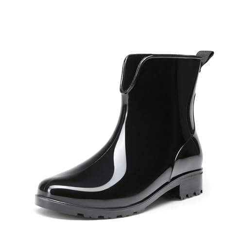 Image of DREAM PAIRS Women Wellington Boots and Ankle Chelsea Boots for Garden Outdoor Boots and Ladies' Hiking Boots,Size 6,Black,SDRB2417W-E