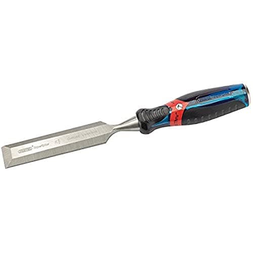 Image of Draper 24409 Expert Bevel Edge Wood Chisel, Soft Grip with 'Pound Thru' End Cap, 28mm, 34.5cm x 4.8cm x 3.1cm, Blue