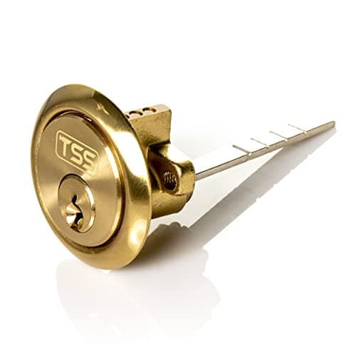 Image of UK Security Supplies, Replacement Locking Rim Cylinder Lock, Supplied with 3 Keys. Lock Barrel and Keys Set for Nightlatch Lock/Rim Locks. (Brass)