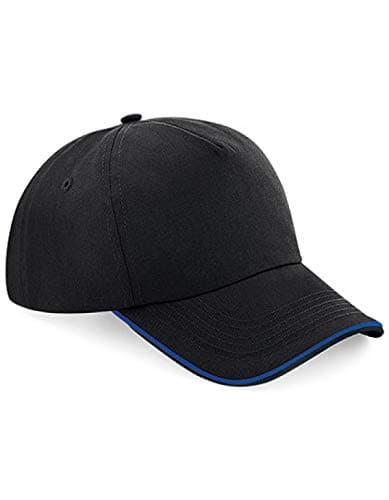 Image of Beechfield B25c Authentic 5 Panel Cap - Piped Peak Black/White