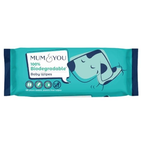 Image of Mum & You Baby Wipes Travel Pack- 56 wipes- 100% Biodegradable Wet Wipes | 99.4% Water. Ideal for Sensitive Newborn Skin | Gentle & Eco-Friendly Baby Wet Wipes (56 Count -Single Pack)