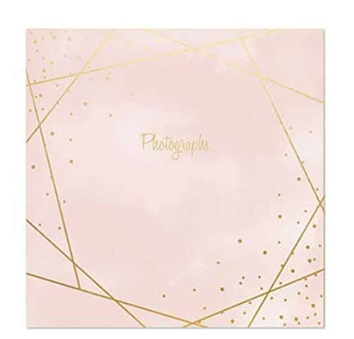Image of Atlona Tallon Rose Gold Foil Photographs 6x4 Photo Album Memo Slip in Holds 200 Photos, Multicolor, 7545