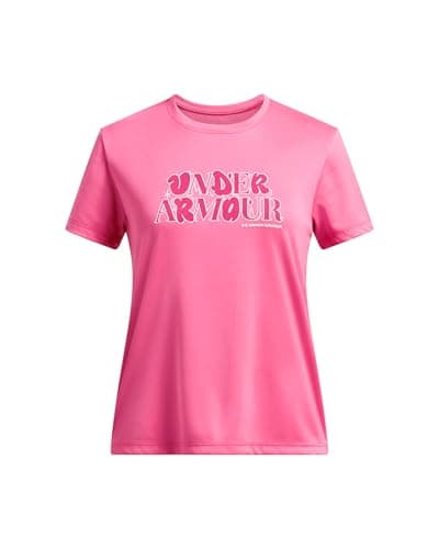 Image of Under Armour Girls' Tech Wordmark Short Sleeve, Comfortable Girls' T-Shirt with Fast-Drying Material, Breathable Sports T-Shirt for Girls
