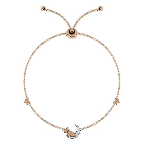 Image of RADLEY Ladies 18ct Rose Gold Plated Sterling Silver Dog On 'moon & stars' Bracelet RYJ3129S