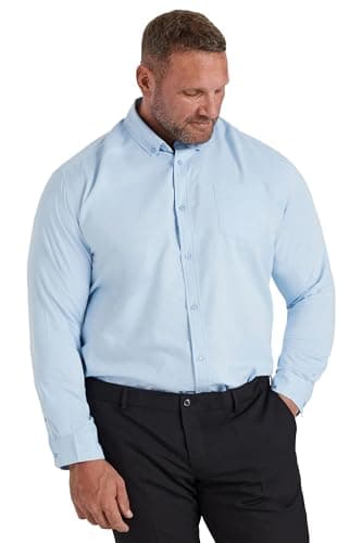 Image of BadRhino Big & Tall Light Blue Long Sleeve Oxford Shirt - Men's - Plus Size Curve